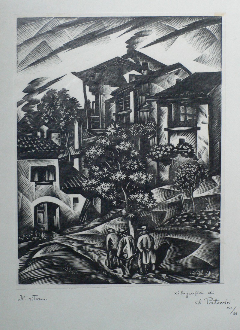 Aldo Patocchi Art Deco Woodblock Print