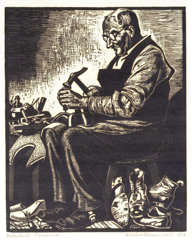 Shoemaker Woodcut by Flockenhaus