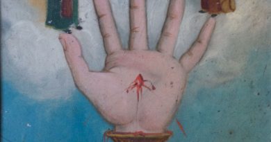 La Mano Poderosa – Hand of God  – Small Retablo Religious Painting
