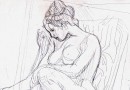 Heinrich Mueller – Seated Nude – Engraving