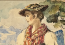 Hans Vautier – Original Watercolor: A Woman from the Valais