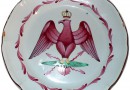 Village Antiques; Faience Plate with Crowned Eagle from Eastern France