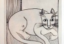 Hans Schaerer (SOLD)  Engraving of a Cat