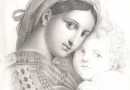 19th Century Drawing of a Madonna and Child