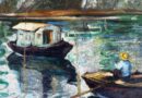 Louis Clement Aubertin – Fisherman Beside a Houseboat