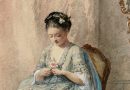 Louis-Emile Adan – Original Watercolor -Girl with a Rose