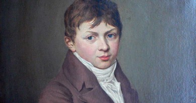 Biedermeier Portrait – Young Gentleman holding a Paintbrush