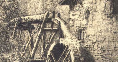 The Old Mill at Bossey: Antique Etching by Edouard Jeanmaire