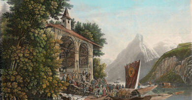 William Tell’s Chapel, Lake Lucerne – Antique Print