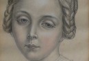 Antique Portrait of a Girl Signed Louise Vogel