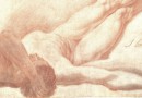 Old Master Drawing – Reclining Male Nude by Johann Lorenz Haid