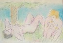 Jules Fehr – Drawing – Two Nudes (Sold)