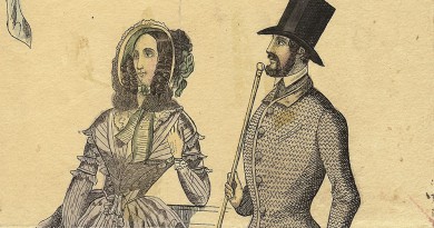 Pariser Moden – Spring 1841 – Man and Woman in Matching Lilac Outfits – Vintage Fashion