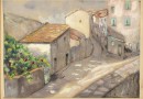 Sunny Street Scene in Southern Europe – Unsigned Watercolor