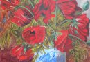 Village Antiques – Anna Haller – Poppies – Original Watercolor (SOLD)