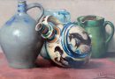 Still Life with Four Jugs Signed M. Schazmann, 1891 (Sold)