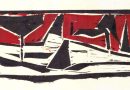 Jean Buenter – Landscape in Red and Black – Woodblock