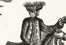 Medieval Style Woodblock – Soldier with Sword on Galloping Horse