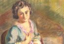Hans Vautier – Portrait of a Woman with a Colorful Bouquet – Pastel
