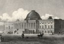 The Capital Building in Washington with its Original Dome – 1851 – German Steel Engraving