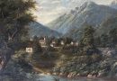 19th Century Alpine Scene in Bavaria or Austria Signed Prevost