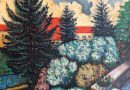 Garden on Flobotstrasse Zurich – Large Colorful Expressionist Oil dated 1952