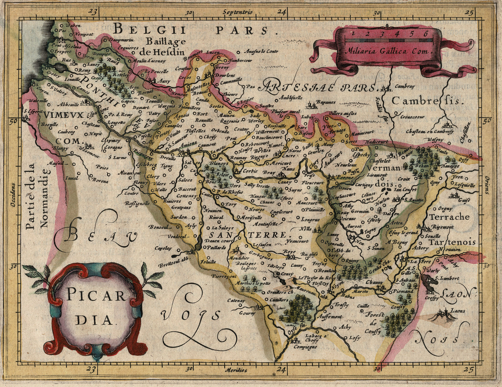 Picardia Antique Map of Picardy in Northern France Jansson Mercator ...