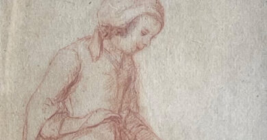 Italian Peasant Girl – Contadina – Drawing attributed to Jean-Michel Moreau