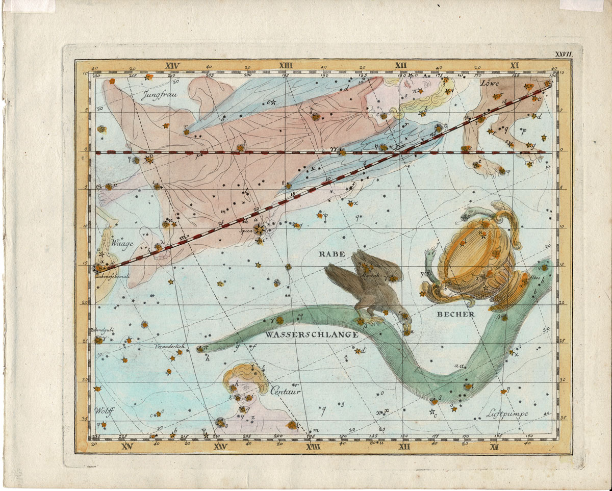 Star Map by Johann Elert Bode - Plate XXVII - Village Antiques