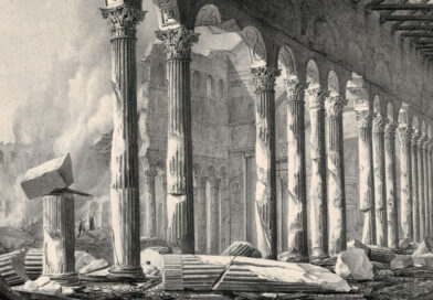 St. Paul’s Basilica After the Fire of 1823 – Antique Engraving from 1826