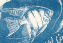 Angelfish – 1957 Woodblock Print by Fritz Urban Welti