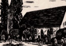 Church at La Neuveville, Switzerland – 1942 Original Woodcut Signed Baertschi