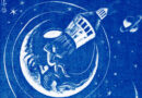 Moon Landings 1966 – Woodblock by Fritz Urban Welti with Montaigne Quote