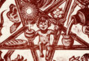 Suspended on a Star – 1954 Woodblock Print by Fritz Urban Welti
