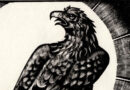 Eagle with Thomas Aquinas Quote – 1961 Woodblock by Fritz Urban Welti