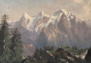 Eiger, Mönch and Jungfrau seen from Mürren – 19th Century Oil (Sold)