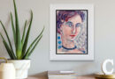 Colorful Watercolor Portrait of an Elegant Woman Signed “ORF”