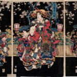 Utagawa Kunisada – Woodblock Triptych – “All the Beauties in their Prime”