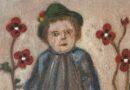 Naive Folk Art Portrait of a Child with Flowers