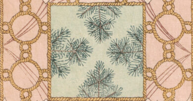 Japanese Art Nouveau Inspired Design Meiji Period Woodblock